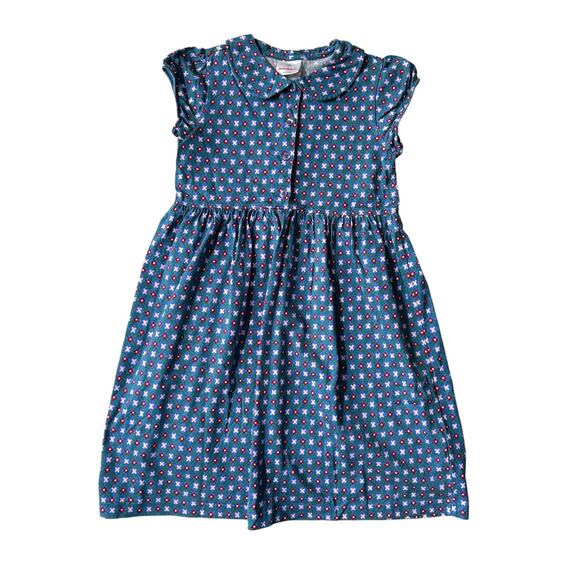 Hanna Andersson Floral Button Front Midi Dress Size 6-7 - Picture 1 of 4